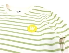 Wood Wood kjole Aya offwhite/olive stripes